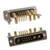 Złącze D-Sub 3-pinowe Męski Kąt Proste Przewlekany raster 6.85mm Pozłacanie