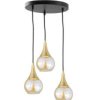 Lampa wisząca 3x E27 LACRIMA HONEY/GOLD