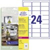 Avery-Zweckform L4773-20 Heavy Duty Labels 63.5x33.9mm Weatherproof White 480pcs