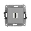 ICON Mechanizm gniazda pojedynczego HDMI 2.1, 8K, bez pola opisowego szary mat 27IHDMIBO-5