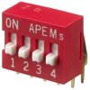 DIP switche, 4 pole, angled, 25 mA/24 VDC, NDA-04-V