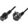Power cord, Europe, plug type E + F, angled on C19 socket, straight, H05VV-F3G1.5 mm², black, 2 m, IL19-EU1-H05-3150-200