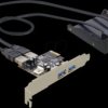 61893 Delock front panel 2xUSB3 + PCIe card 4x USB3