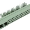 Female connector, type M, 60 pole, a-b-c, pitch 2.54 mm, solder pin, angled, 09732606801