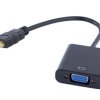 Adapter HDMI - SVGA (D-Sub 15-pin) Full HD (wtyk / gniazdo) czarny 20cm