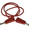 Przewód pomiarowy; 22.100.050.1; 2x wtyk bananowy; 4mm; 0,5m; PVC; 0,75mm2; czerwony; 15A; 60V; mosiądz niklowany; Amass; 3.106
