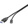 Renkforce RF-4381080 USB 3.2 Gen 2 USB-A to USB-C Cable 1m Black Gold Plated