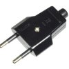 Wtyczka sieciowa płaska P74 czarna 2.5A 250V IP20 kl.II