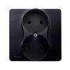 SIMON BASIC Gniazdo bez uziemienia podwójne monoblok z ramką zaciski śrubowe grafit matowy BMG2/28 KONTAKT SIMON