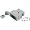 D-Sub connector housing, size: 4 (C), straight 180°, angled 45°, cable Ø 12 x 0.9 mm, zinc die casting, metal, 600X51137X