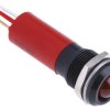 Lampka kontrolna do montażu panelowego 24V ac/dc, czerwona 12mm LED Końcówka lutownicza RS PRO
