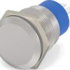 Vandal-proof pushbutton switch, 2 pole, silver, unlit , 5 A/250 V, mounting Ø 19.2 mm, IP67, 2213763-7
