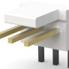 Pin header, 3 pole, pitch 2.54 mm, angled, natural, 3-641125-3