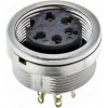 Panel socket, 5 pole, solder cup, screw locking, straight, 0304 05-1