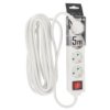 Przedłużacz Domowy Przenośny Logan S White 4 - Krotny Schuko 5M Z Włącznikiem...