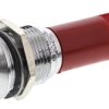 Lampka kontrolna do montażu panelowego 12V ac/dc, czerwona 16mm LED Chrom Końcówka lutownicza RS PRO