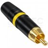 REAN Wtyk RCA Cinch na kabel do 6,1mm pozłacany czarno-zółty NYS373-4