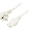 Sn327-3/07/2Wh Kabel Cee 7/7 (E/F) Wtyk Kątowy, Iec C15 Żeński Pvc 2M Biały