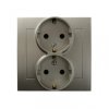 KIER Gniazdo podwójne z/u Schuko satyna light GP-2WS/45
