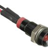 Lampka kontrolna do montażu panelowego 24V dc, czerwona 6mm LED Wyprowadzenia RS PRO
