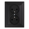 Gniazdo podwójne p/t 2x2P+Z Pearl, 16A, 250V, PT-6 P, czarny,OR-OE-7706/K/B