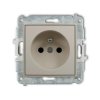 MINI Mechanizm gniazda pojedynczego z uziemieniem 2P+Z (przesłony torów prądowych) taupe 60MGP-1zp