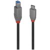 LINDY 36666 USB cable USB 3.2 Gen1 USB-C to USB-B Black 1m