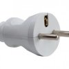 Wtyczka z uziemieniem prosta 230V biała