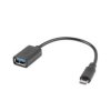 Adapter microUSB -USB-A 2.0 0.15M OTG czarny LANBERG