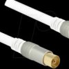 89411 Antenna Cable IEC Plug > IEC Jack RG-6/U Quad Shield 1 m White P