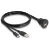 Delock 88102 Adapter USB-C USB-A plug socket 1m Black