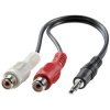 Value 11.99.4340 Jack Cable Black Shielded 0.20 m Audio 3.5 mm to 2x RCA