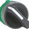 Rotary switch, 2 positions, unlit, latching, waistband round, black, front ring light gray, 2 x 90°, mounting Ø 22 mm, ZB5AD29C0