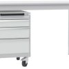 Manuflex TP1043.7035 Szafka szufladowa BASETEC przenośna, wysokość użytkowa 500 mm z 4 szufladami, jasnoszary RAL 7035 N