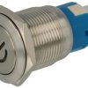 Przełącznik; przyciskowy; QN19-C5 F-11 BLUE-L-12V; ON-ON; 1 tor; podświetlenie LED 12V; niebieski; symbol power; bistabilny; na