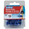 Plasplugs HWHS010 Heavy-Duty Plasterboard Fixings & Screws Pack of 10