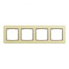 Ramka 4-krotna, szczotkowane złoto, efekt metalu, Sedna Elements SDD371804