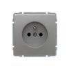 KOS 66 Gniazdo pojedyncze z uziemieniem bez ramki aluminium 664034 KOS