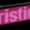 125905 LED Name Tag, 11x44 pixels, USB, black frame, pink LED