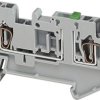 Knife disconnect terminal block, 2 pole, 0.8-4.0 mm², clamping points: 1, gray, spring balancer connection, 20 A, NSYTRR22SC
