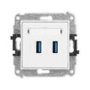ICON Mechanizm gniazda podwójnego 2xUSB A-A 3.0 biały IGUSB-6