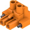 Socket, 2 pole, pitch 7.62 mm, straight, orange, 1095790000