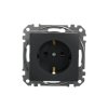 Gniazdo schuko, czarny antracyt, Sedna Design i Elements SDD114025