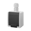 Gniazdo pojedyncze z/u IP65 5041-65 szare AQUANT 2K Elektro-Plast Nasielsk