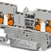 Through terminal block, push-X connection, 0.5-4.0 mm², 1 pole, 24 A, 8 kV, gray, 1343129