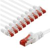 Cat 6 Kabel Krosowy, S/Ftp (Pimf), 3 M, Biały, Zestaw 10 - Długość Kabla 3 M