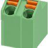 PCB terminal, 2 pole, pitch 5 mm, AWG 24-16, 9 A, spring-clamp connection, green, 1752214