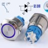 Przełącznik stabilny 19mm LED niebieski 12-24V