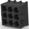 Socket header, 9 pole, pitch 6.35 mm, straight, black, 1-641972-1