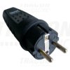 Wtyczka gumowa IP44 16A 250V TRACON czarna